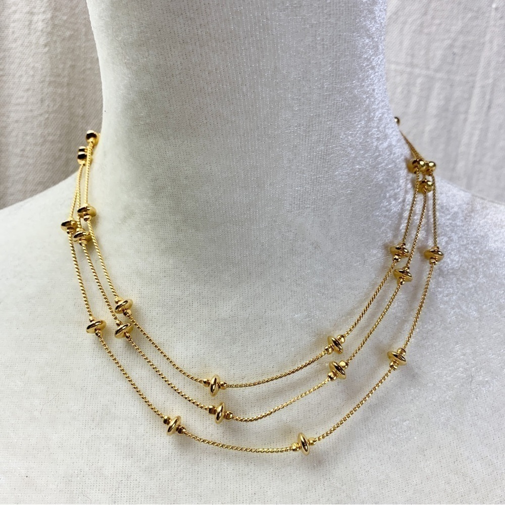 Anne Klein II 3 strand gold tone Necklace